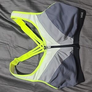 VSX Women's Colorblock Sports Bra - Gray and Yellow